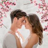 Lofaris Pink Floral And Old Tones Of Grey Photo Backdrop For Portrait